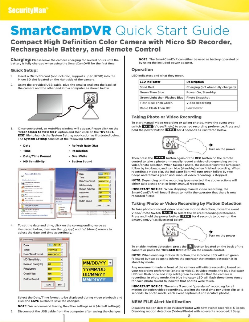 SecurityMan SmartCamDVR quick start guide