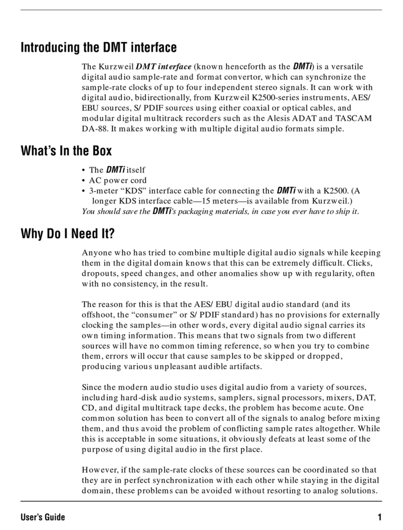 Kurzweil DMT interface user guide