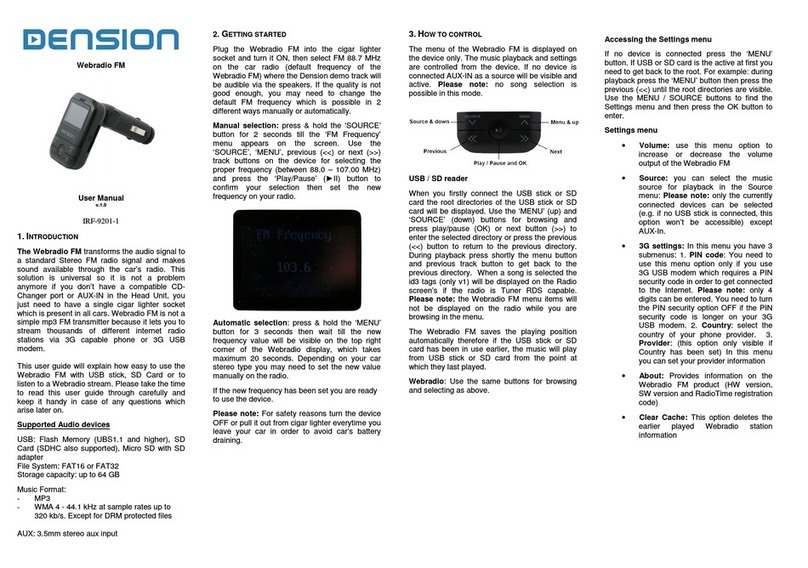 Dension Webradio FM user manual