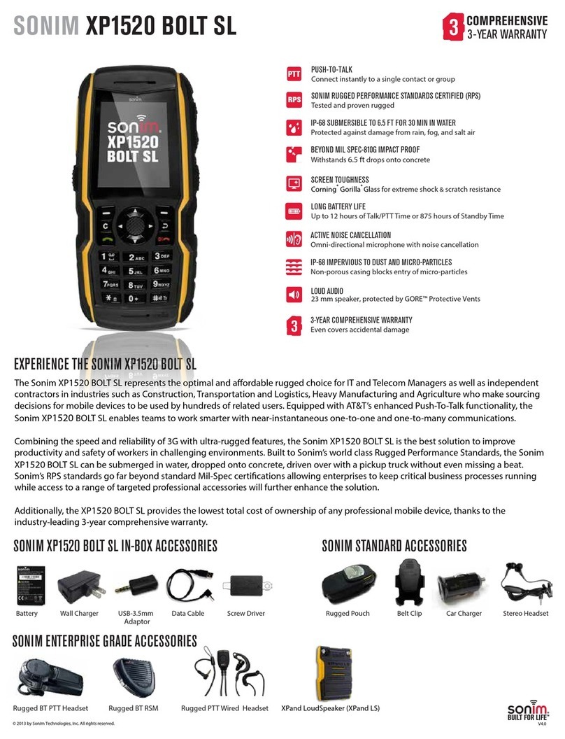 Sonim XP1520 BOLT SL User manual Sonim XP1520 BOLT SL User manual