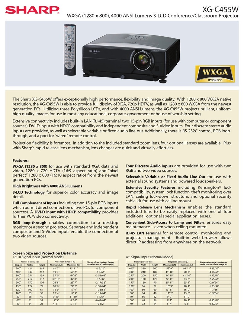 Sharp Notevision XG-C455W User manual