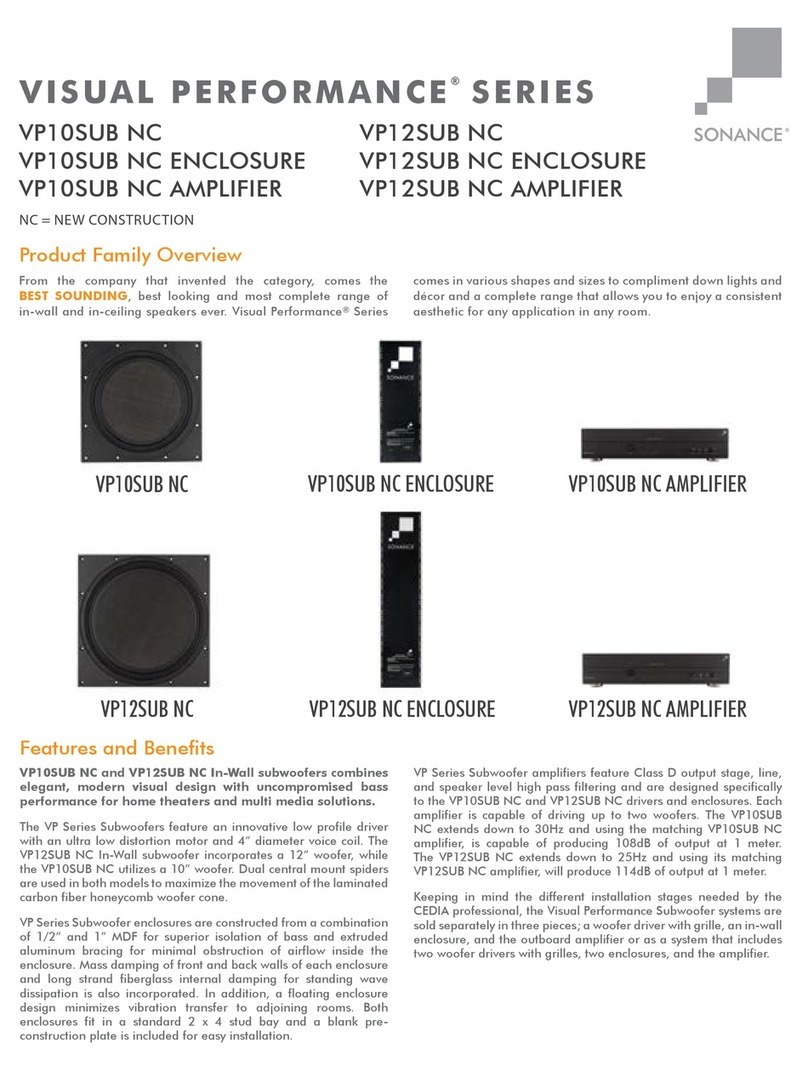 Sonance VISUAL PERFORMANCE VP10SUB NC Enclosure User manual