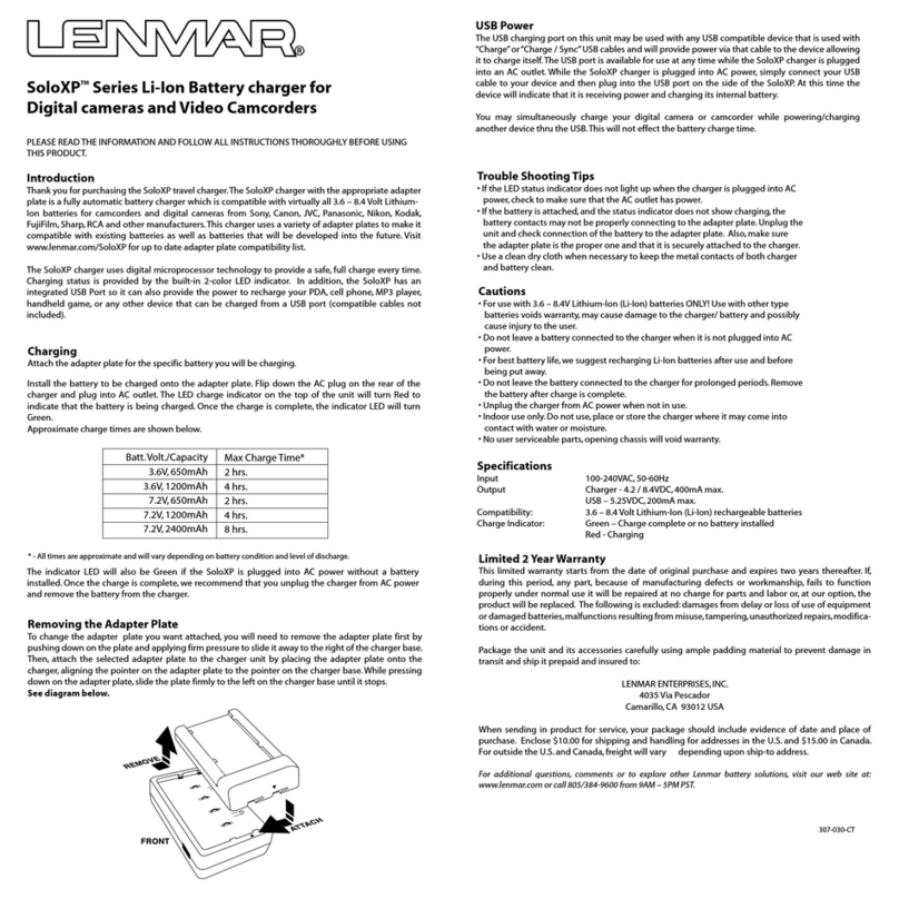 Lenmar SoloXP series User manual