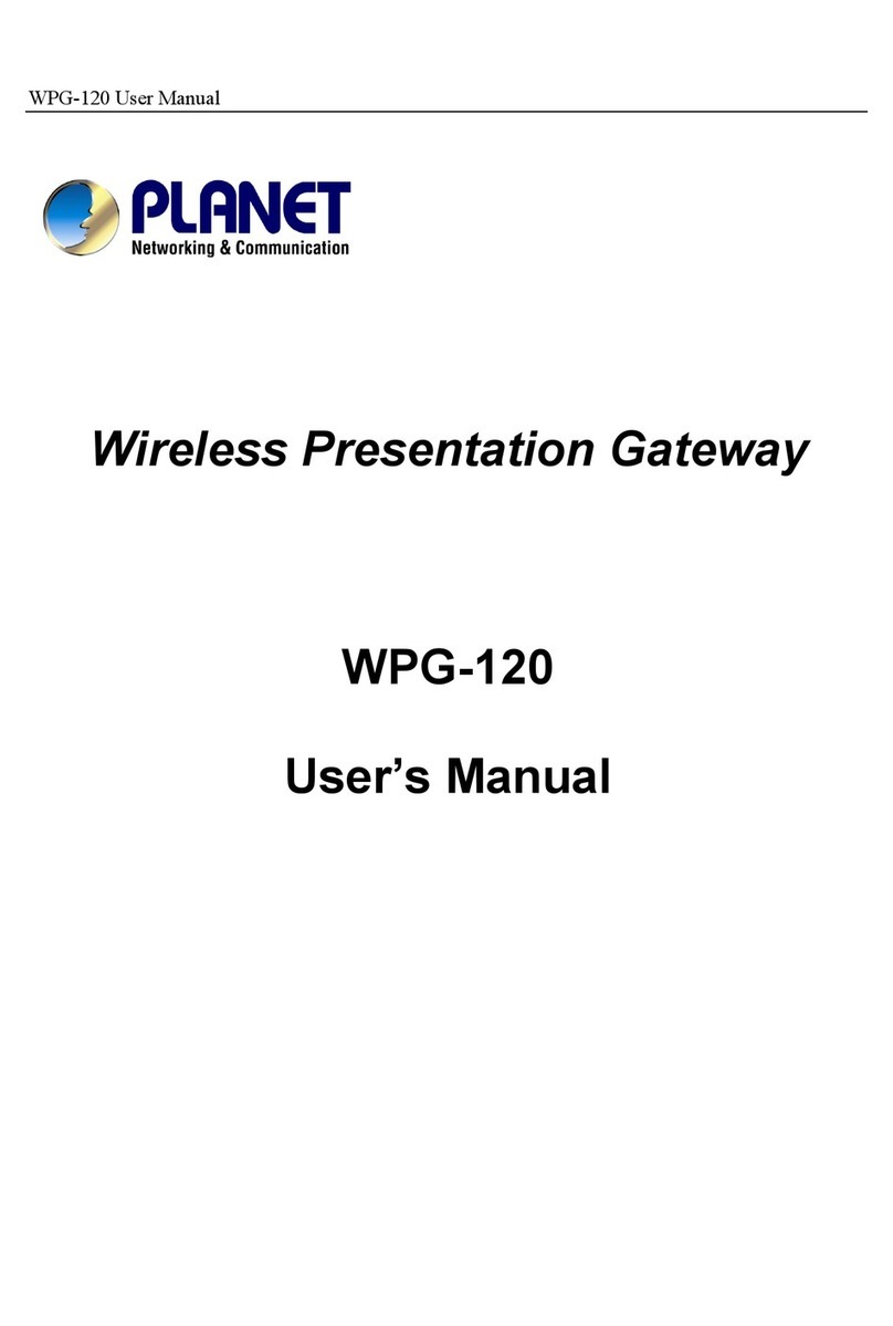 Planet WPG-120 User manual Planet WPG-120 User manual