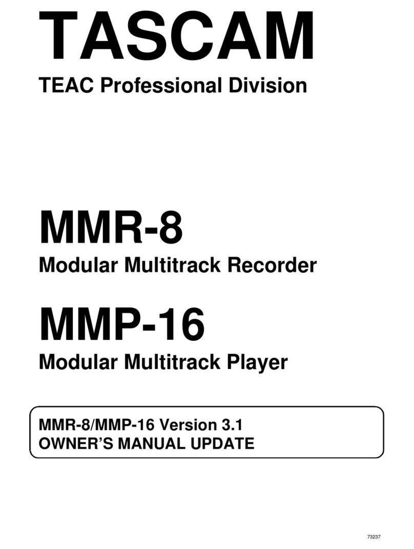 Tascam MMR-8 Owner's manual update