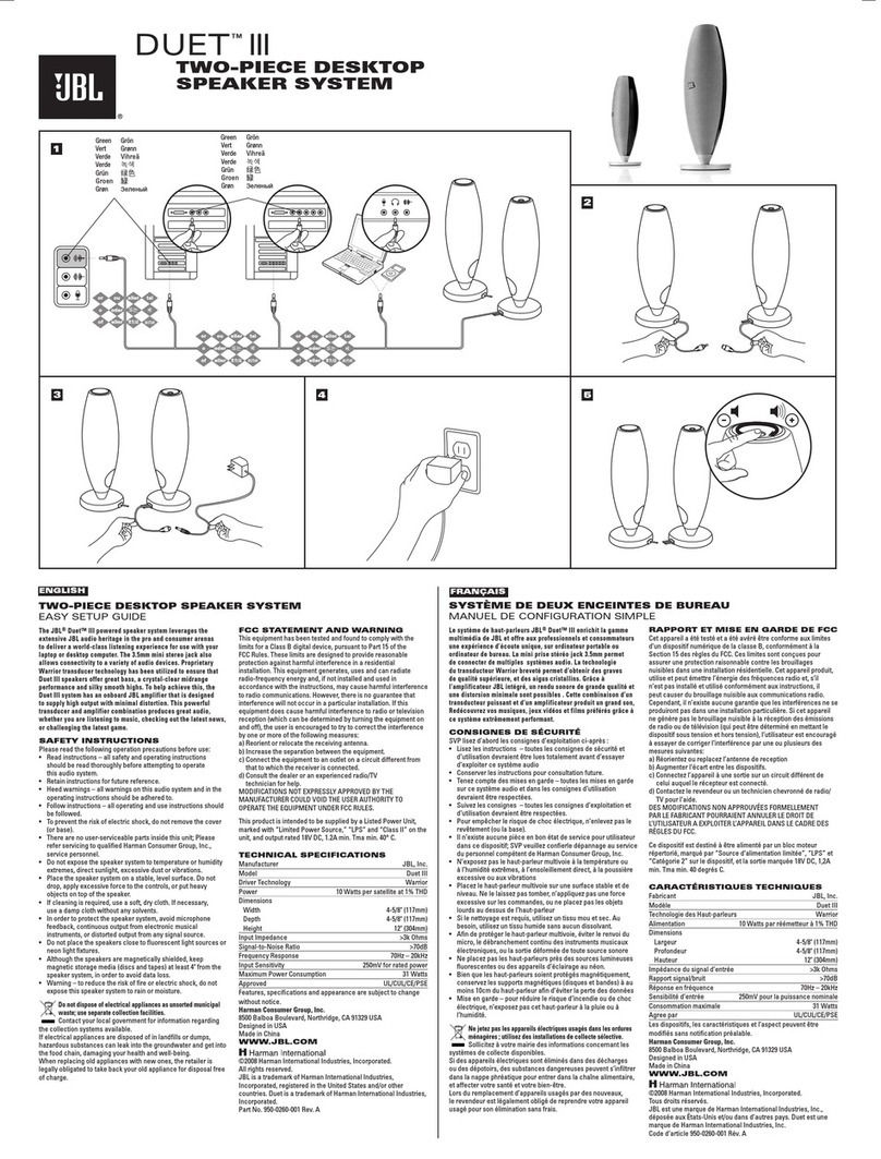 JBL DUET III Quick start guide