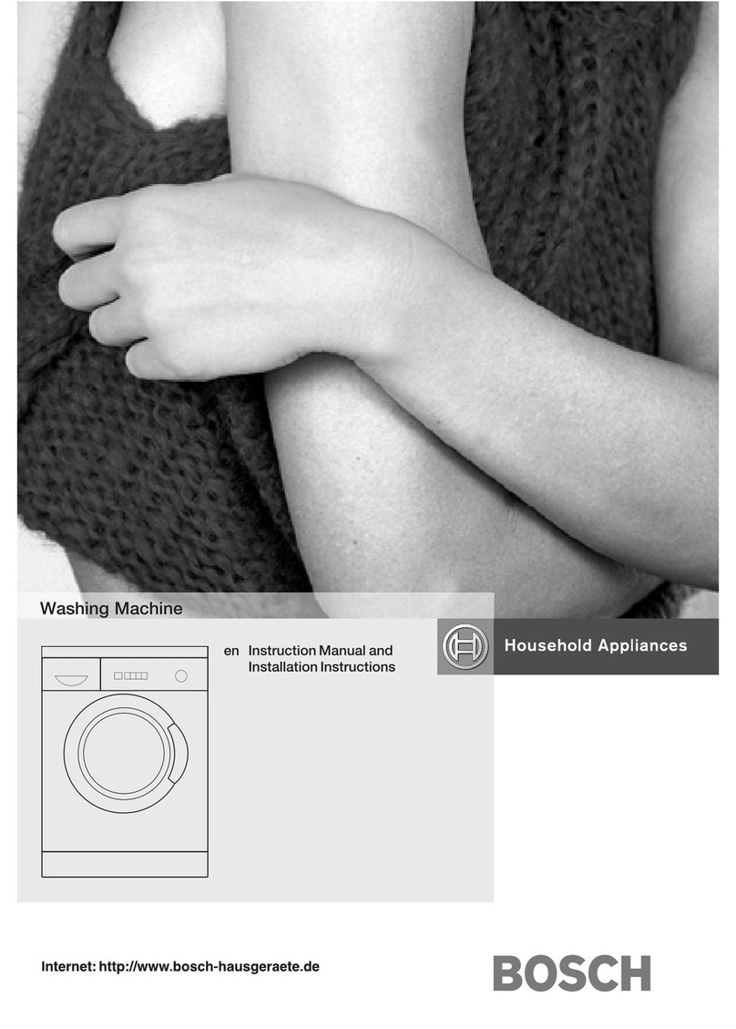 Bosch Washing Machine Specification sheet