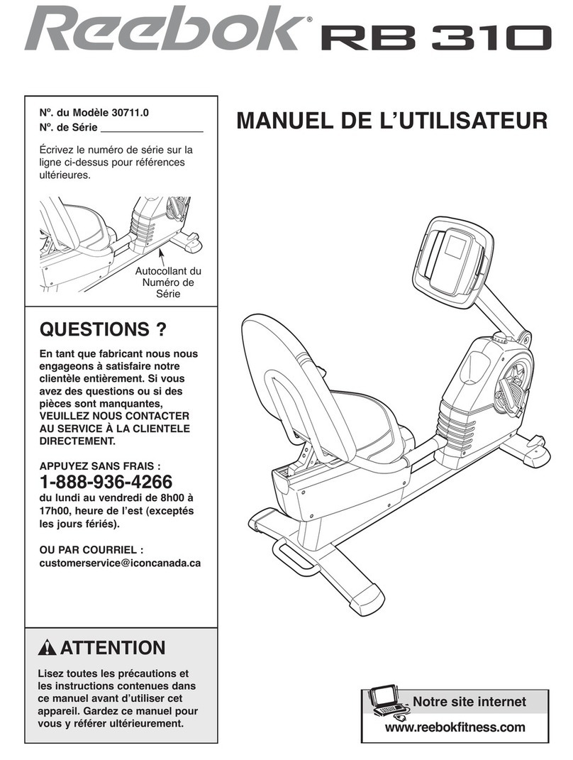 Reebok Rb 310 Exercise Bike Manuel de l'utilisateur