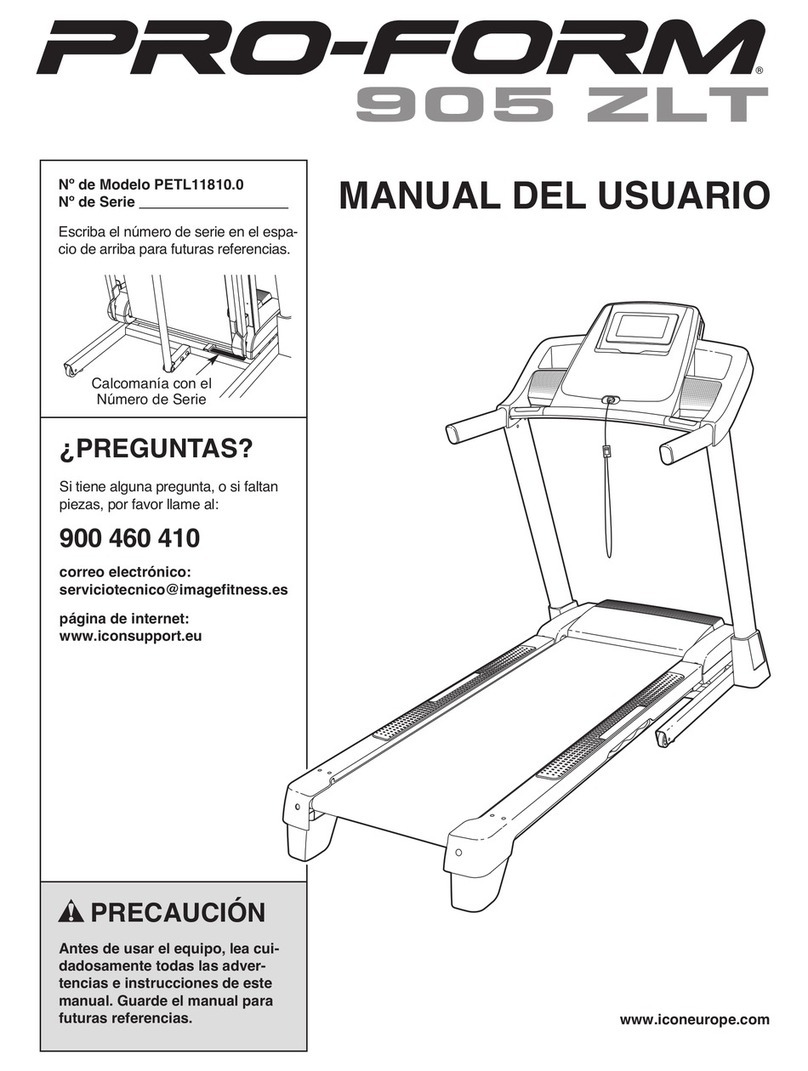 Pro-Form 905 Zlt Treadmill User guide Pro-Form 905 Zlt Treadmill User guide