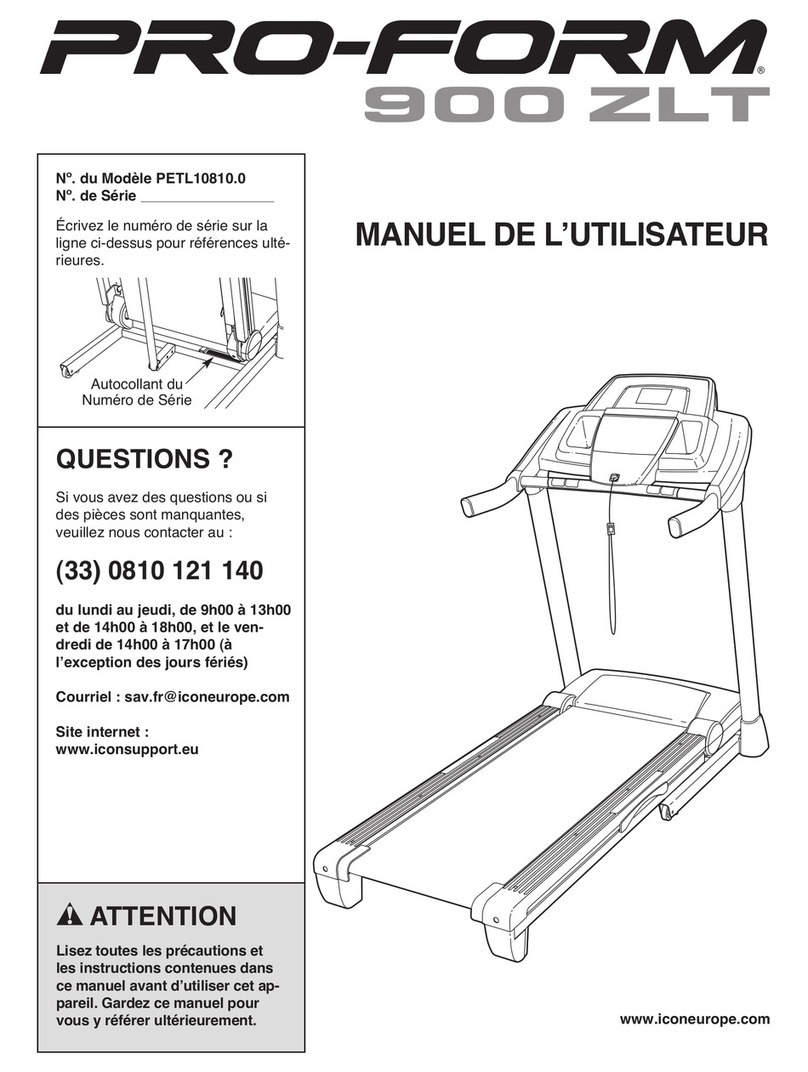 Pro-Form 900 Zlt Treadmill Manuel de l'utilisateur