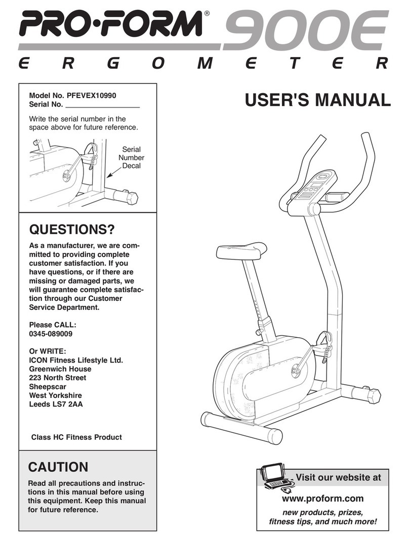 Pro-Form 900e Bike User manual