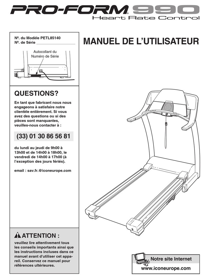 Pro-Form 900 Treadmill User manual
