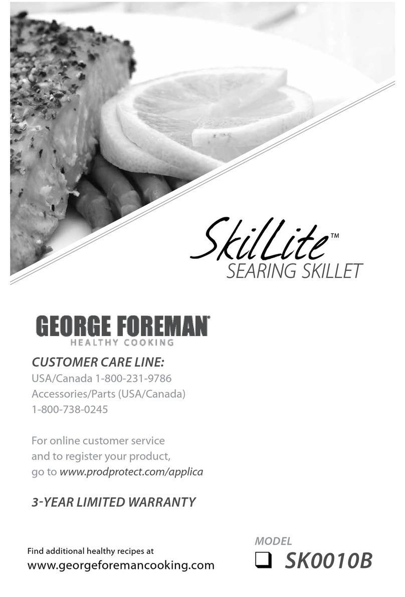George Foreman Skillite SK0010B Use and care book