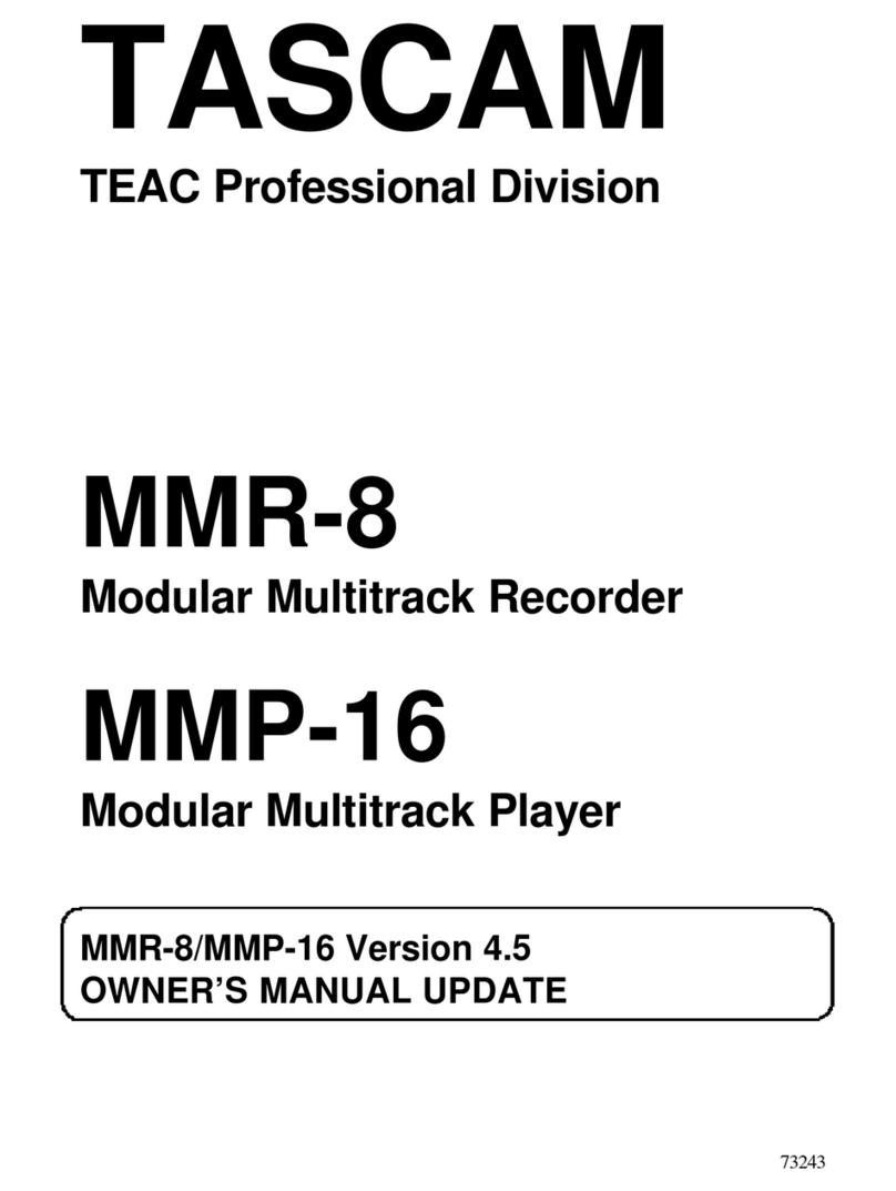 Tascam MMR-8 Owner's manual update