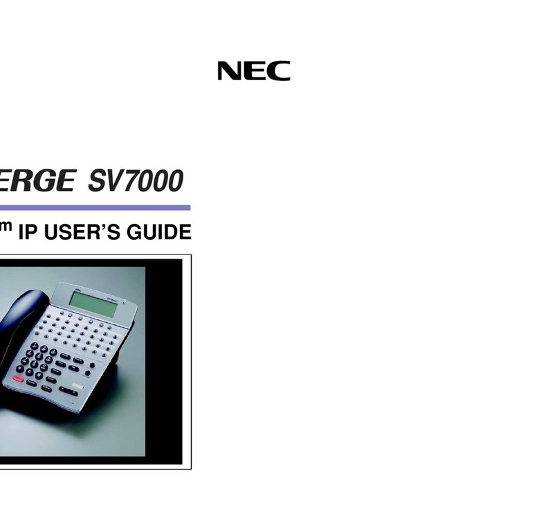 NEC UNIVERGE SV7000 User manual