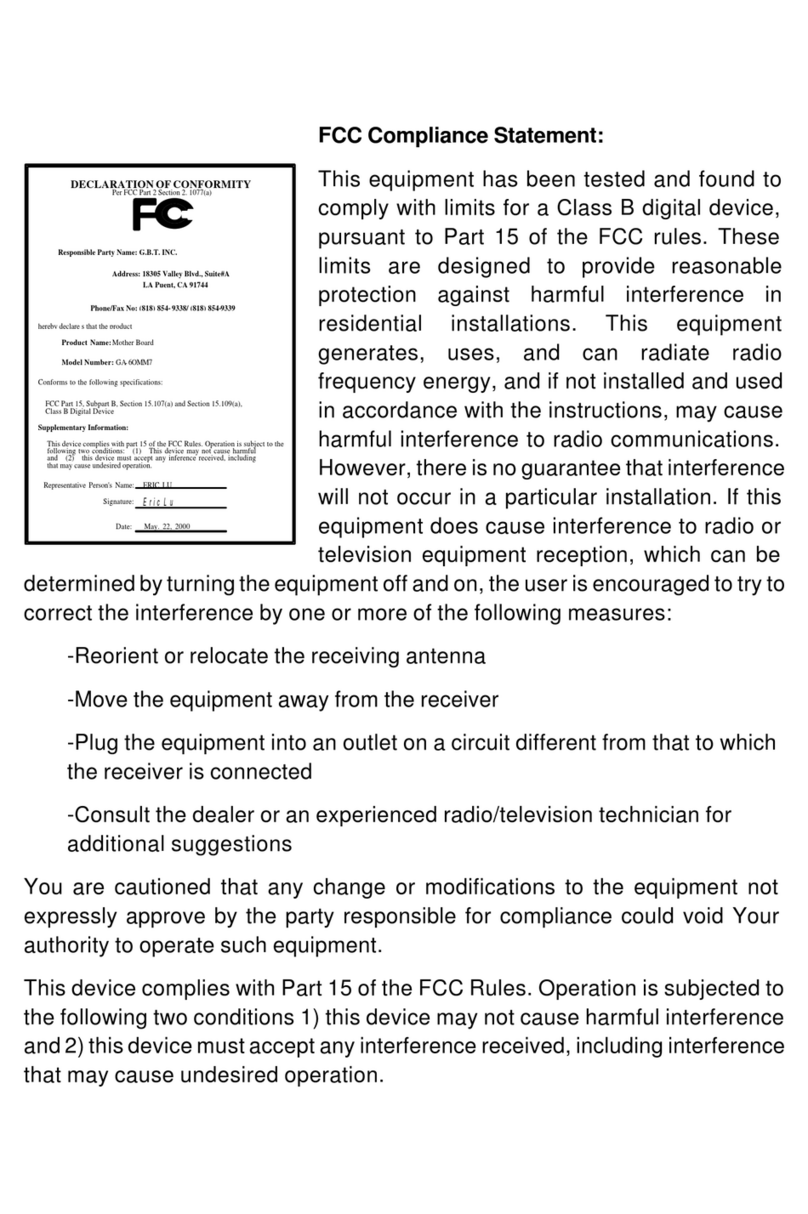 Gigabyte 6OMM7 User manual