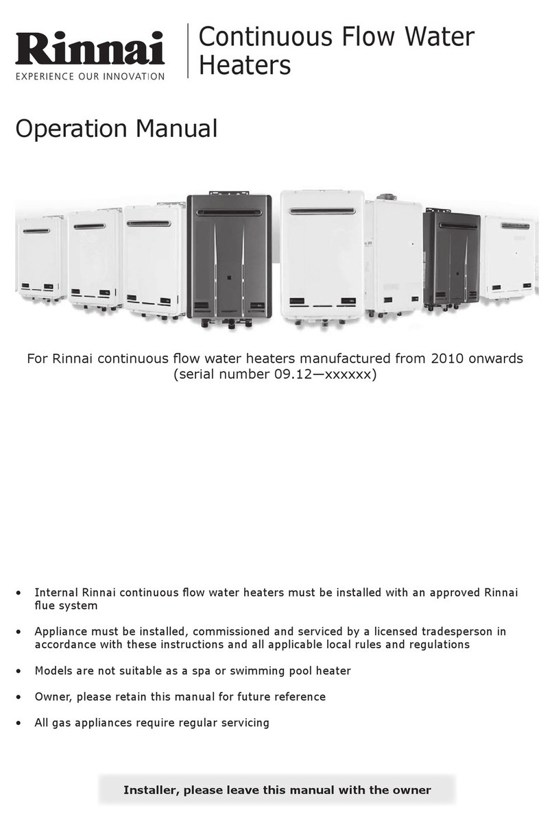 Rinnai Continuous Flow Water Heaters Operation manual Rinnai Continuous Flow Water Heaters Operation manual