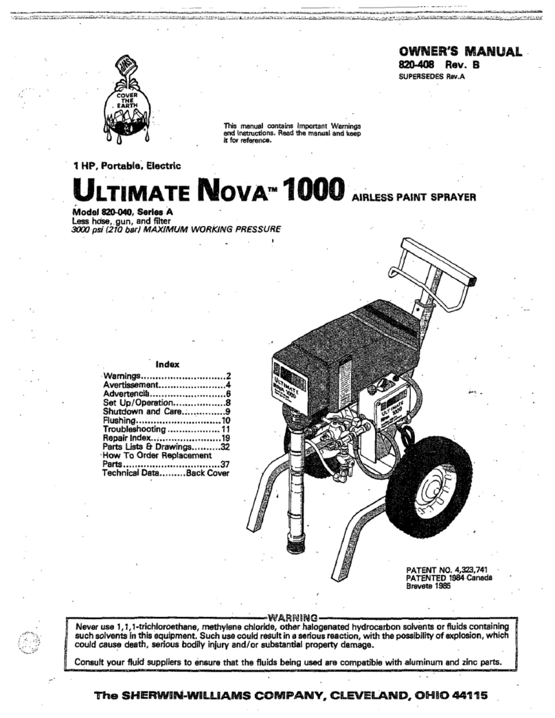 Sherwin-Williams ULTIMATE NOVA 1000 owner's manual