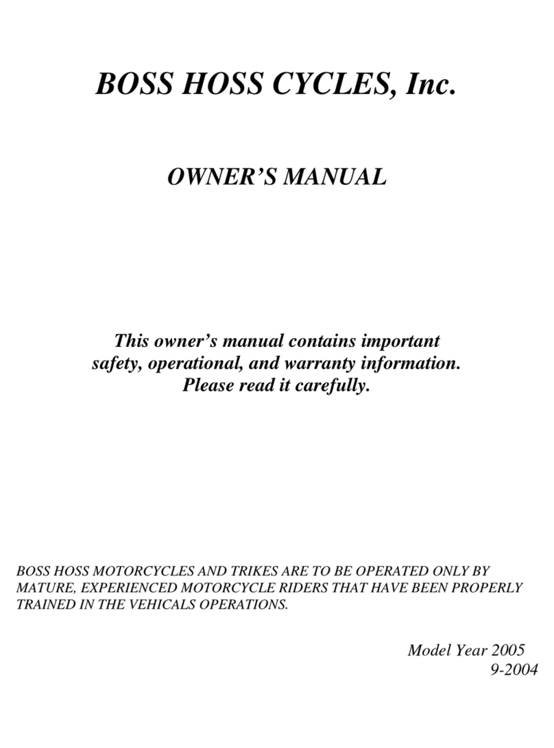 Boss Hoss Cycles Year 2005 owner's manual