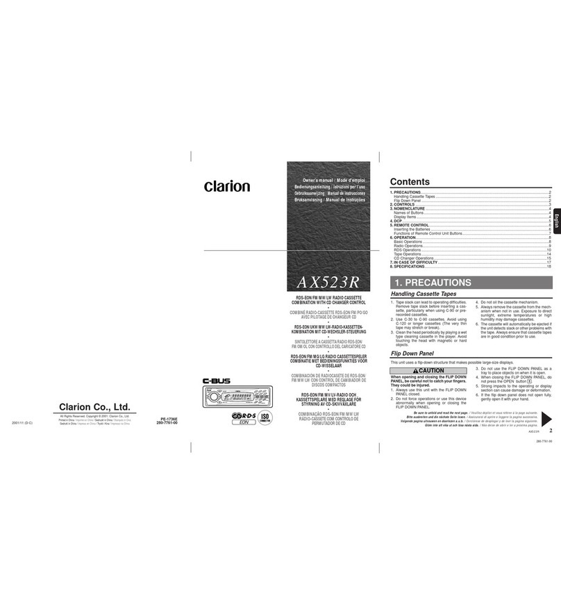 Clarion AX523R User manual