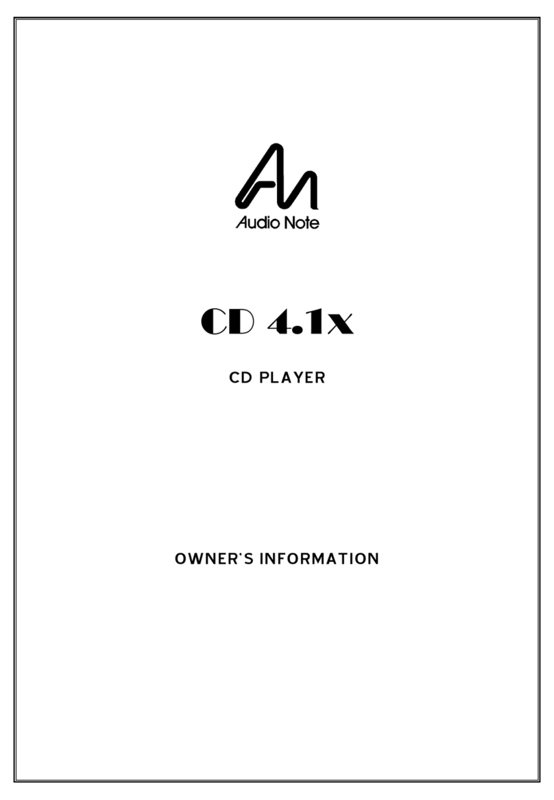 Audio Note CD 4.1x Technical manual Audio Note CD 4.1x Technical manual