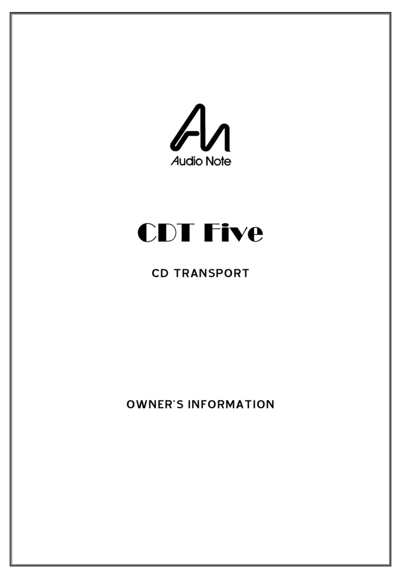 Audio Note CDT Five Owner's Information