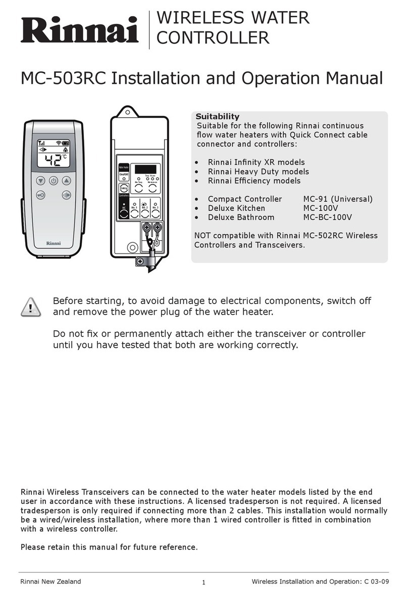 Rinnai MC-503RC User manual