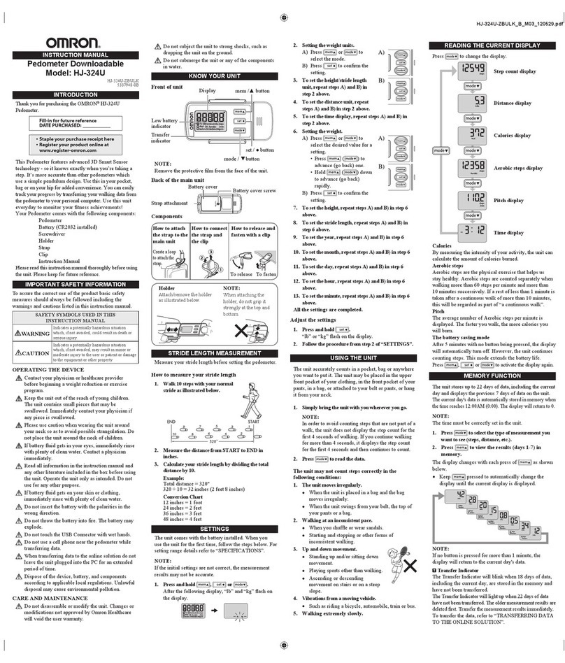 Omron Well @ Work HJ-324U User manual