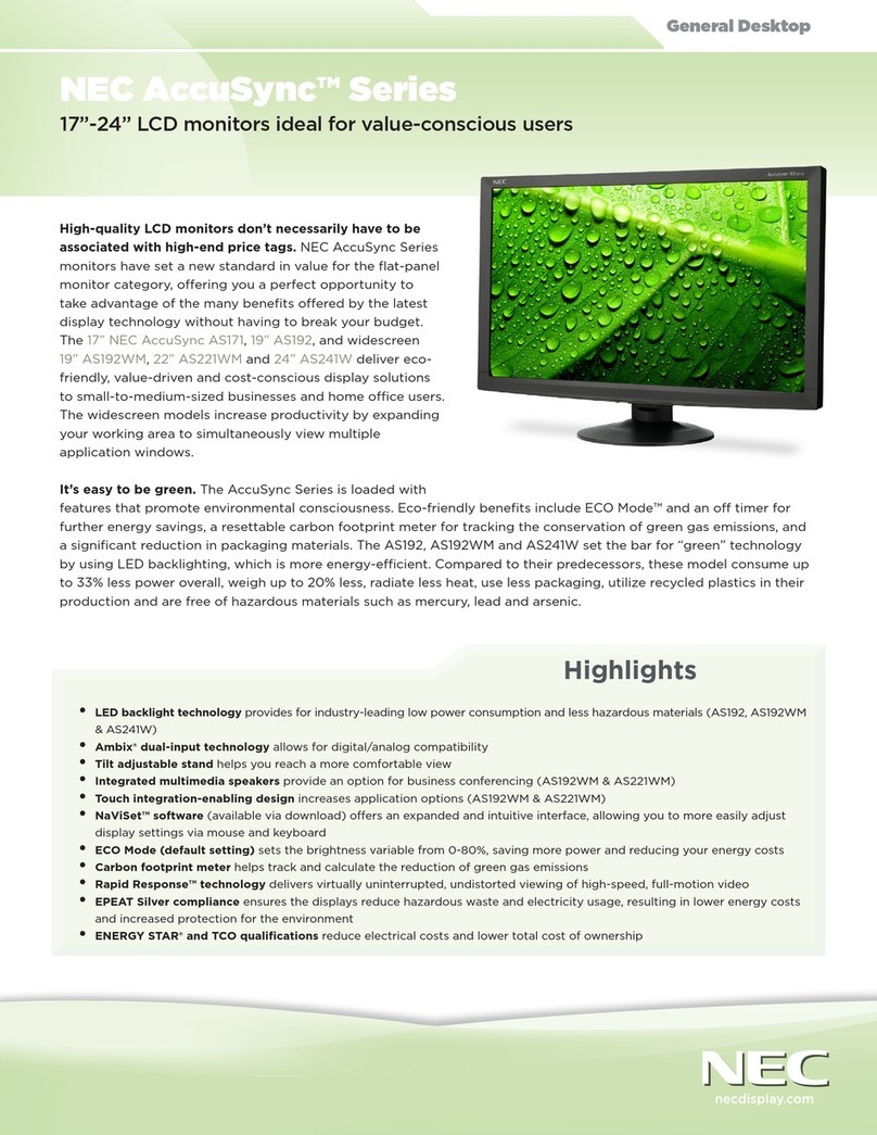 NEC AccuSync AS171 User manual