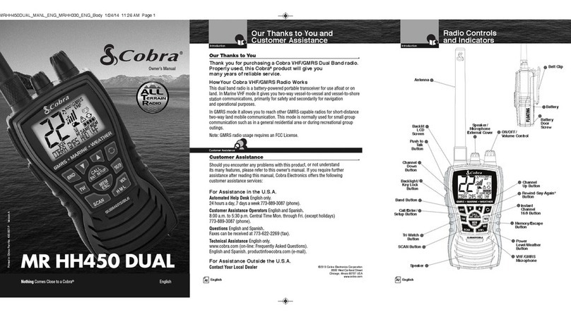 Cobra MR HH450 DUAL owner's manual