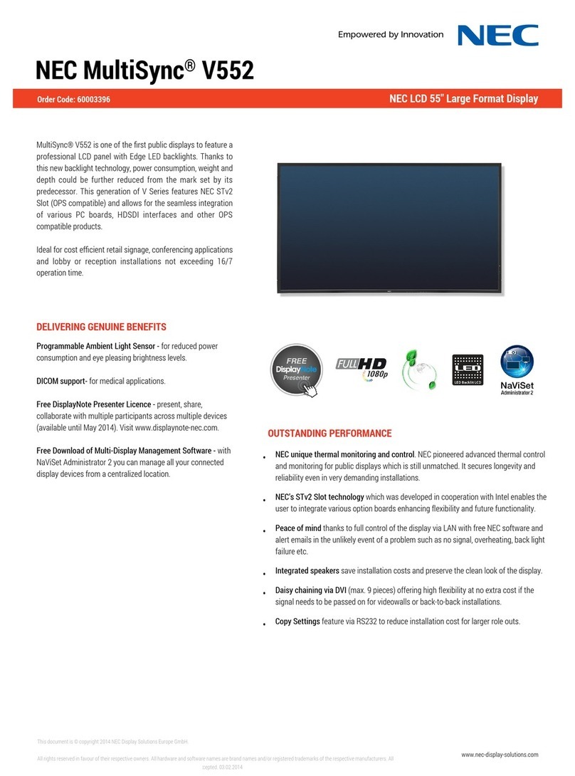 NEC MultiSync V552 User manual