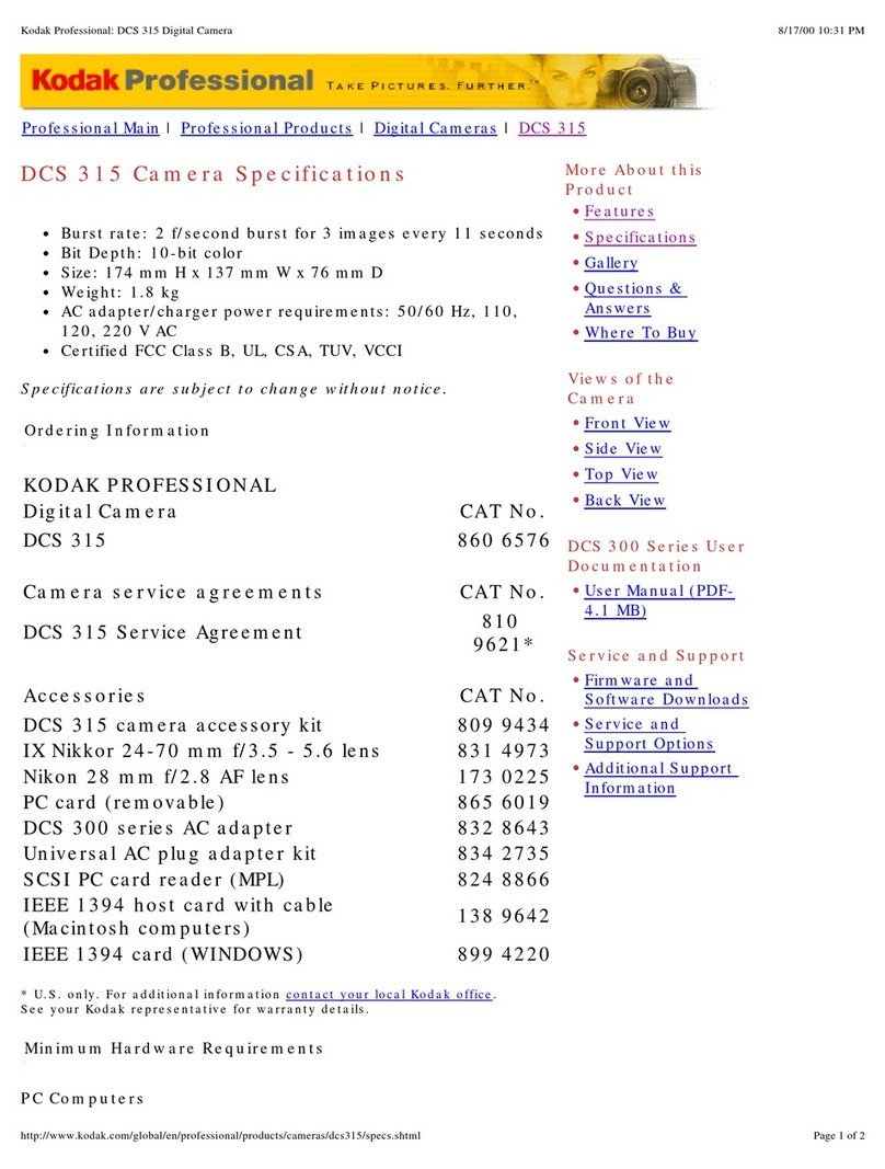 Kodak DCS 315 User manual
