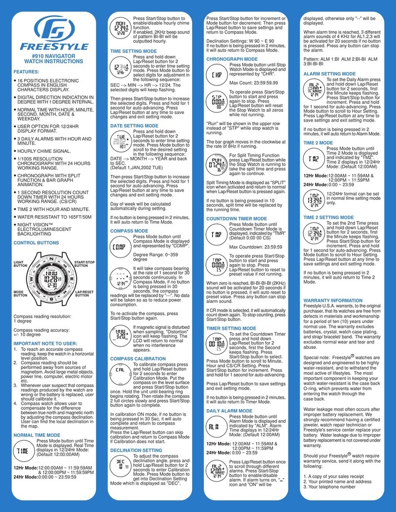 Freestyle 910 NAVIGATOR User manual