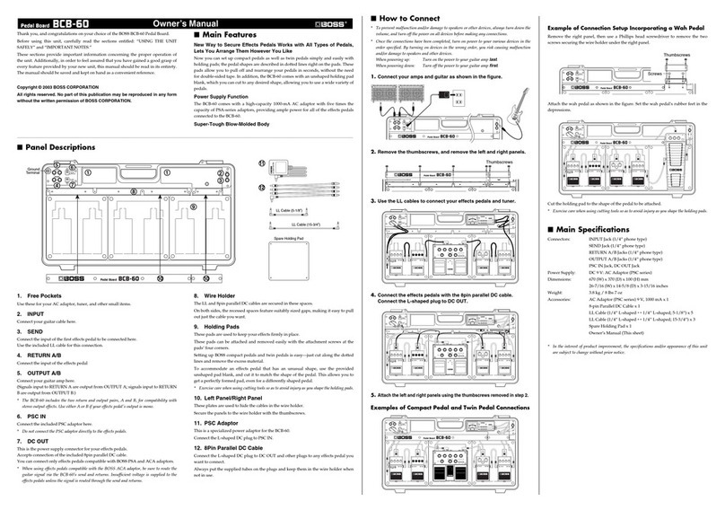 BOSSCO BCB-60 owner's manual