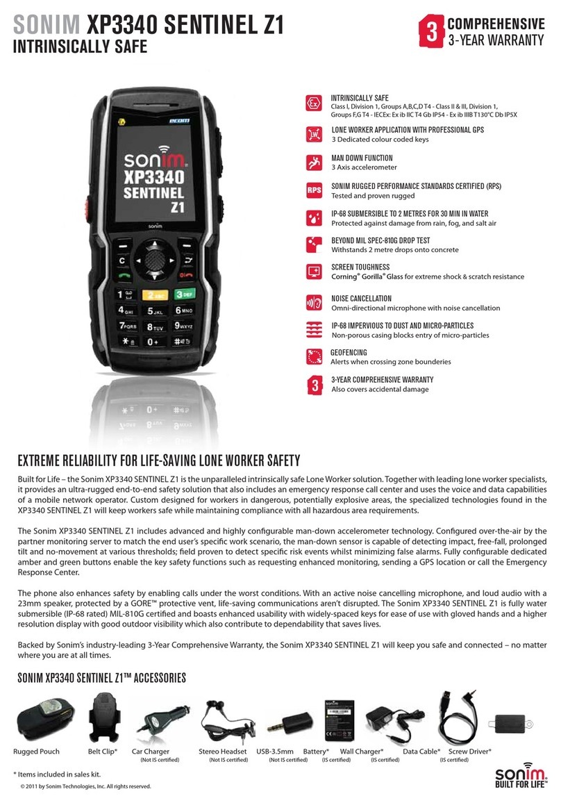 Sonim XP3340 SENTINEL Specifications