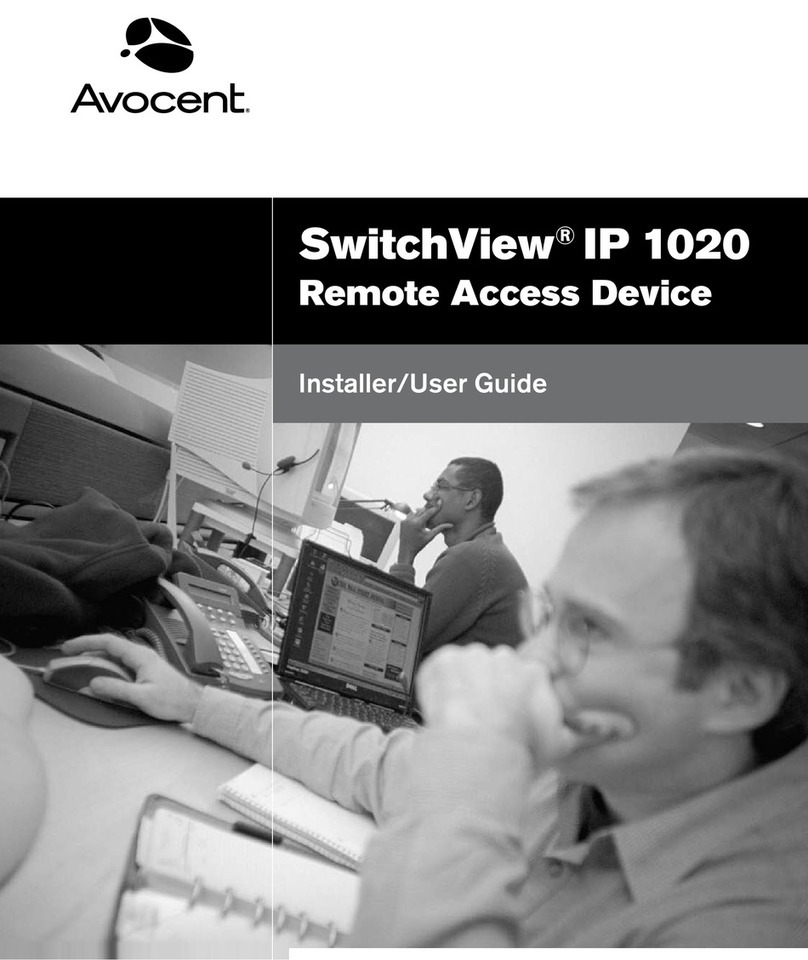 Avocent SwitchView IP 1020 Installation and maintenance instructions