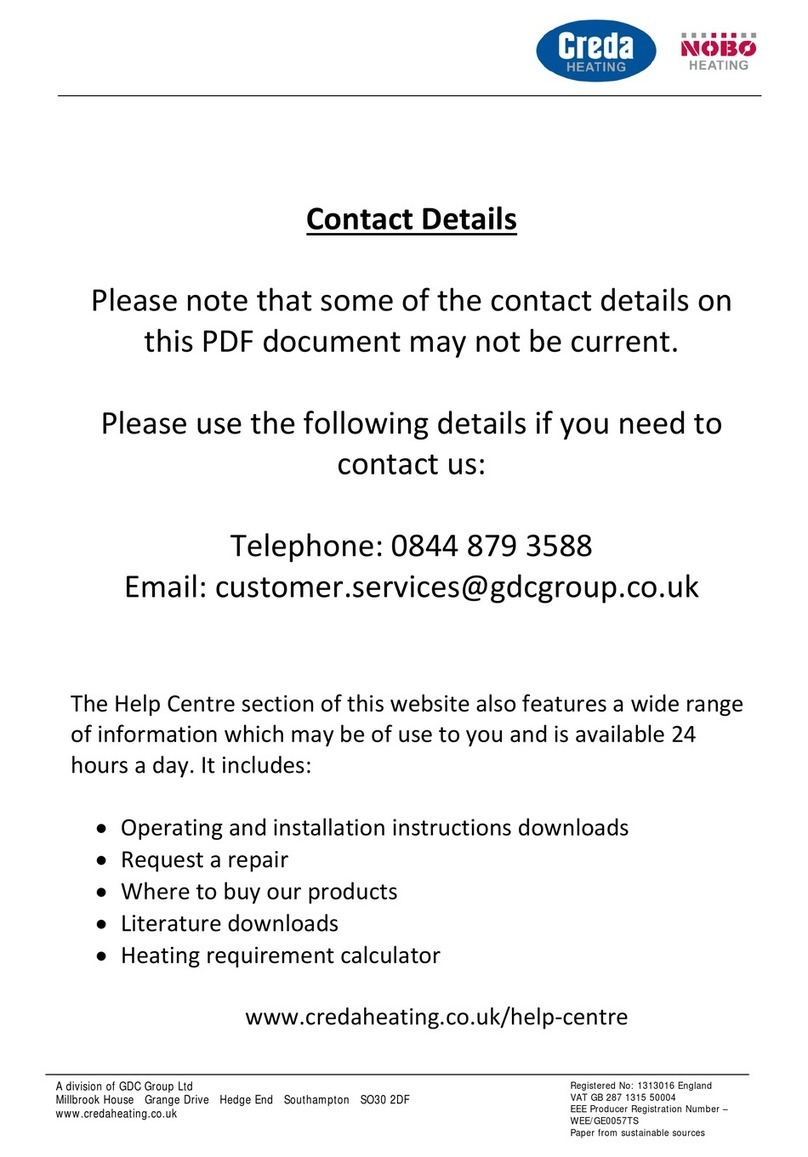 Creda CSF3 Installation & operating instructions