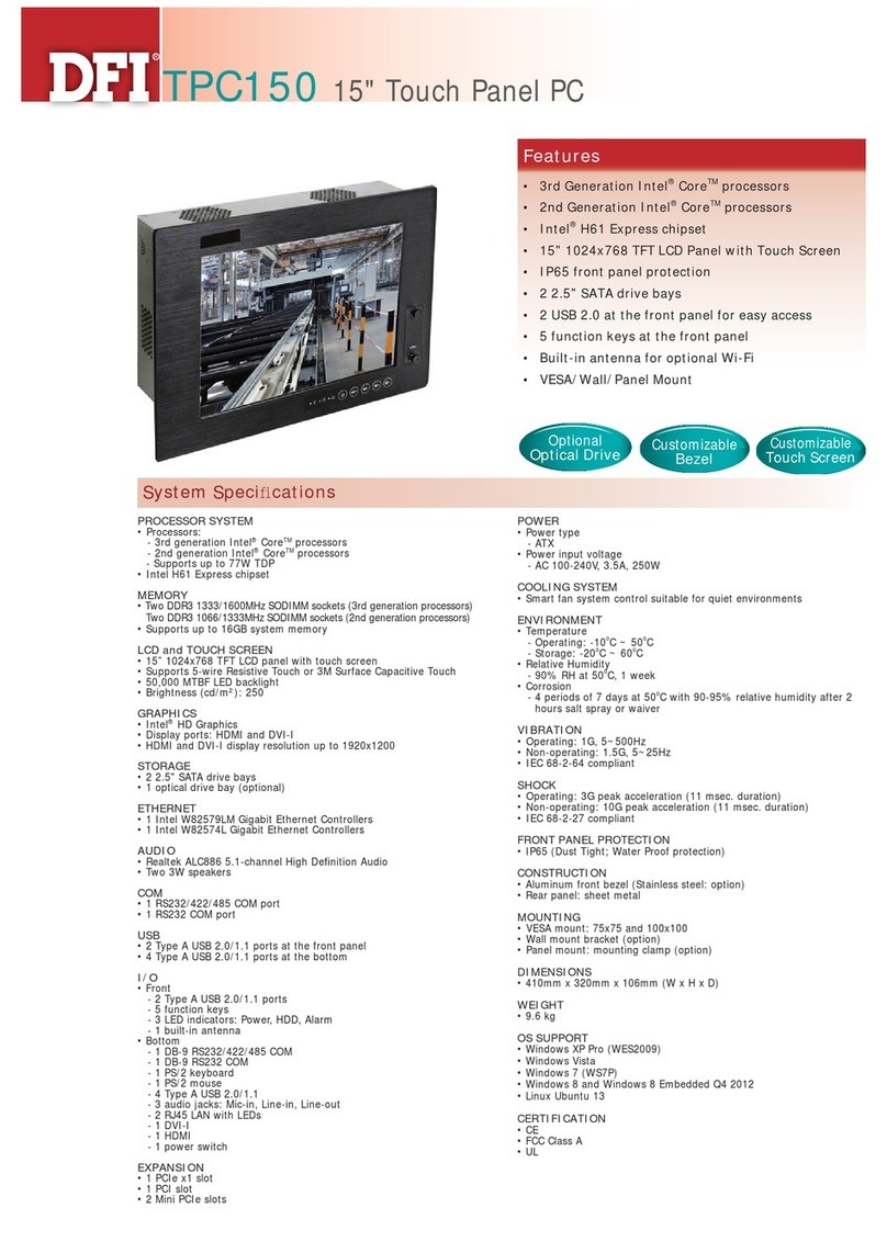 DFI TPC150 Quick manual