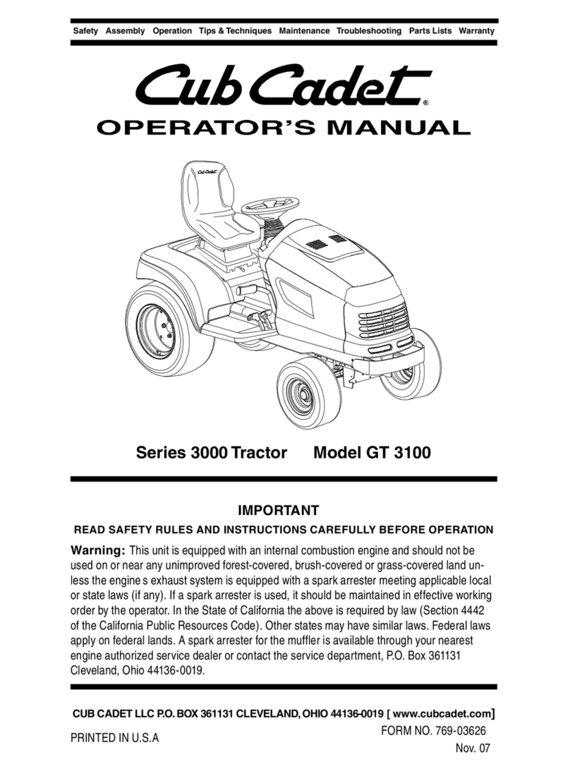 Cub Cadet GT 3100 Operator's manual