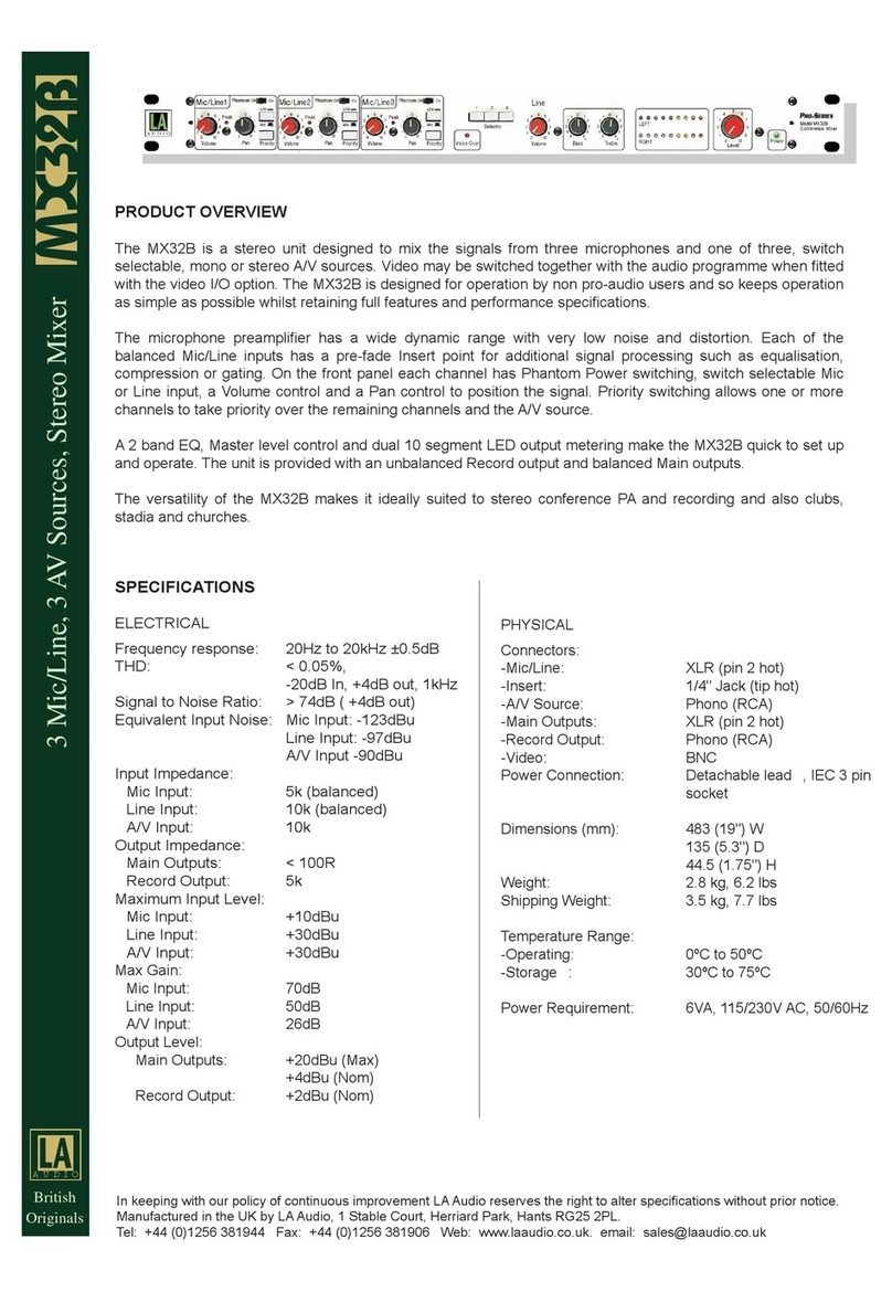 LA Audio MX32B Product overview and specifications