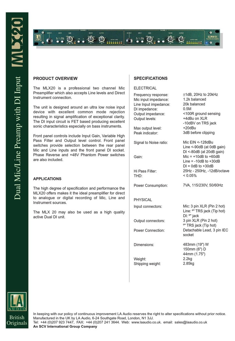 LA Audio MLX20 Product overview and specifications