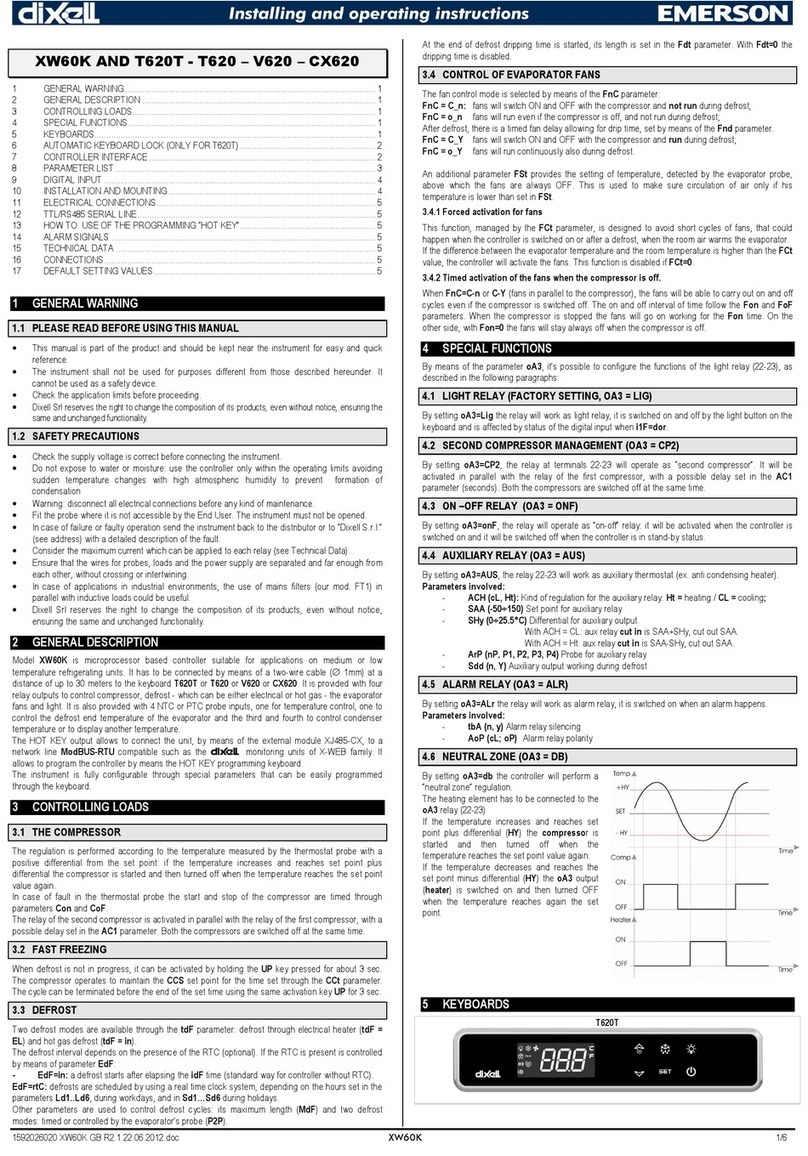 dixell XW60K User manual