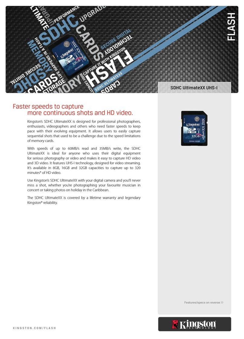 Kingston Technology SDHC UltimateXX UHS-1 Specifications