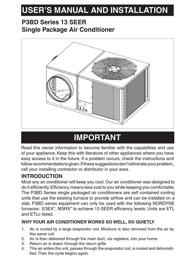 Nordyne P3BD Series User manual