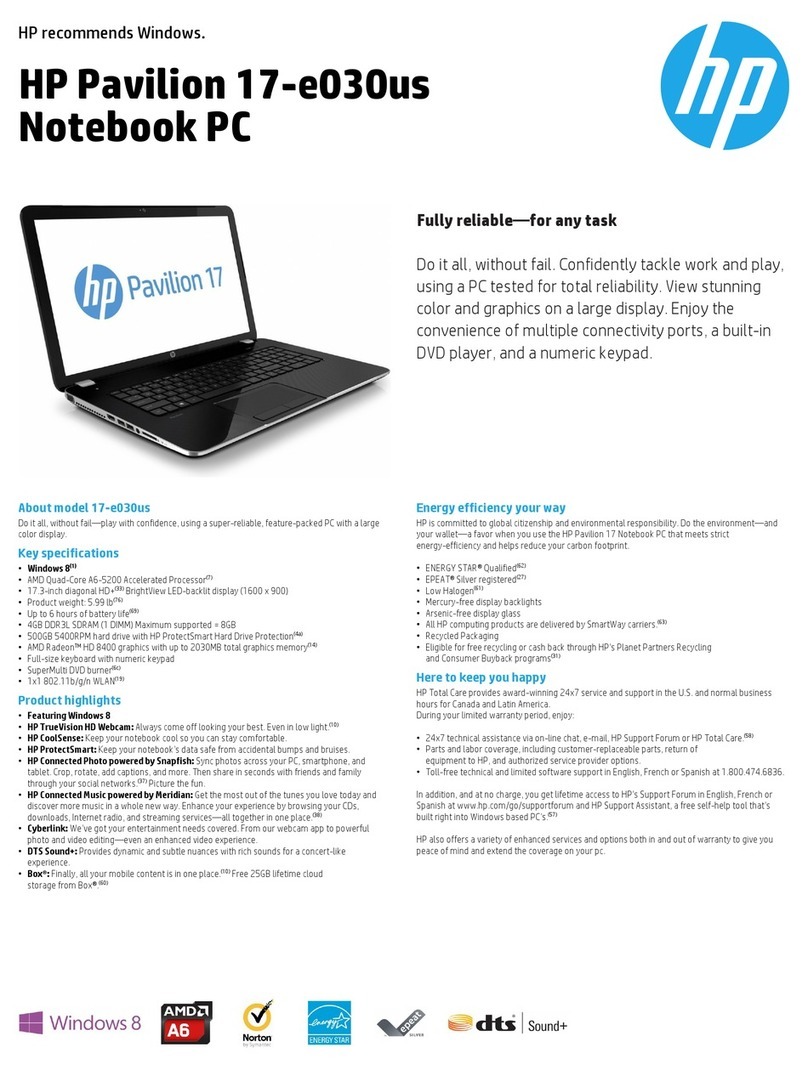 HP Pavilion 17-e030us User manual
