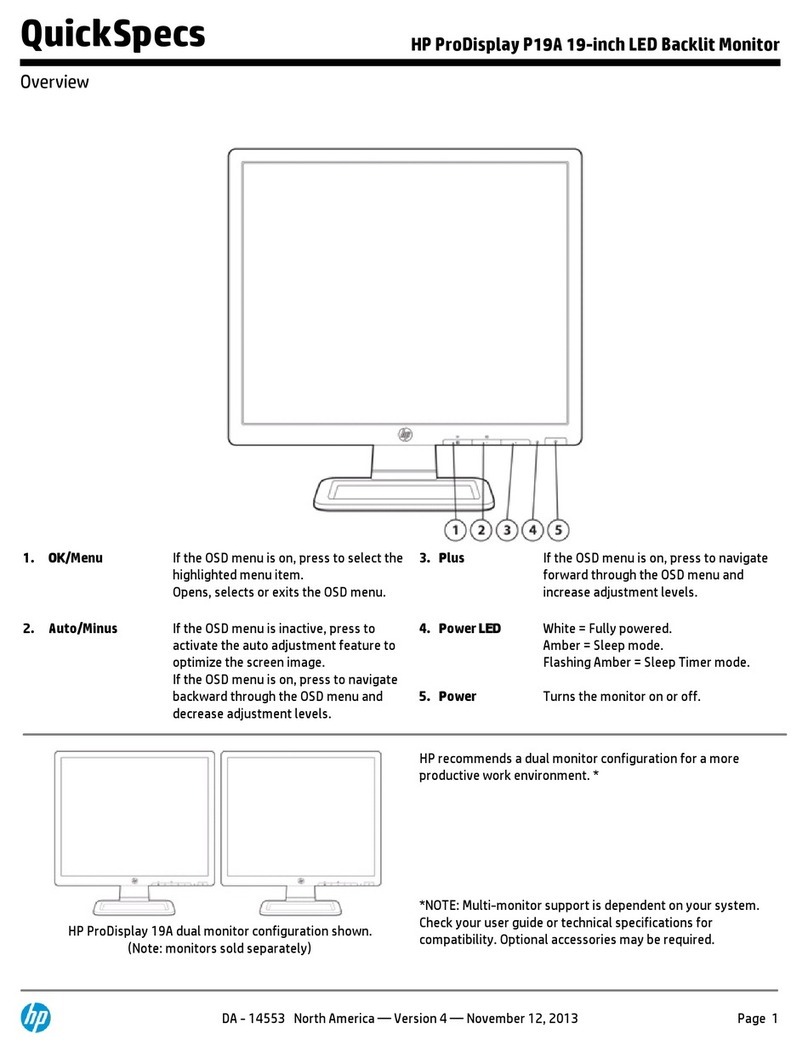 HP ProDisplay P19A User manual
