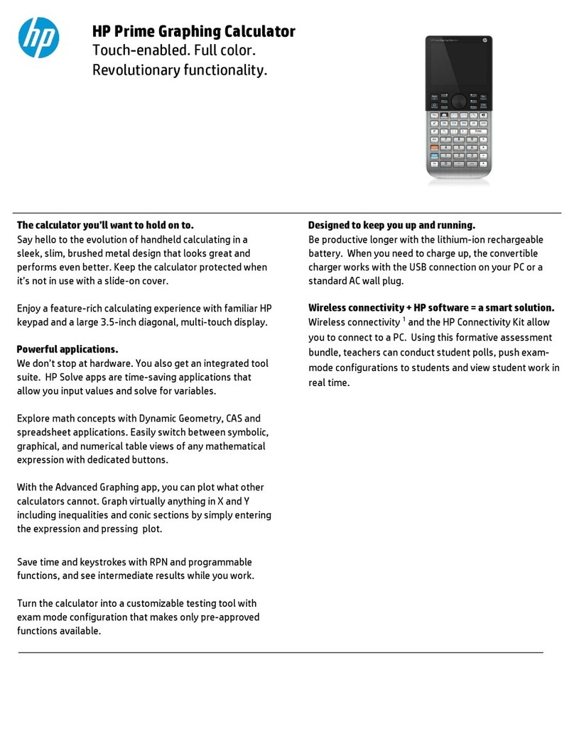 HP Prime Graphing Calculator User manual