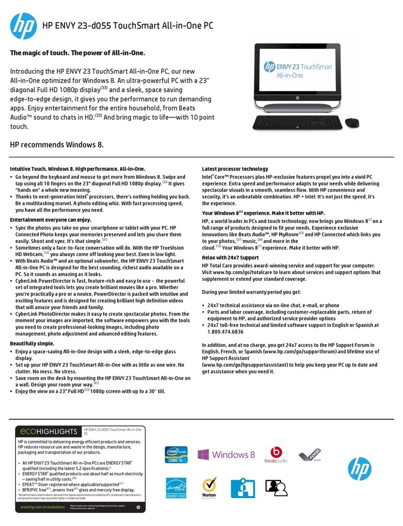 HP TouchSmart ENVY 23-d055 User manual