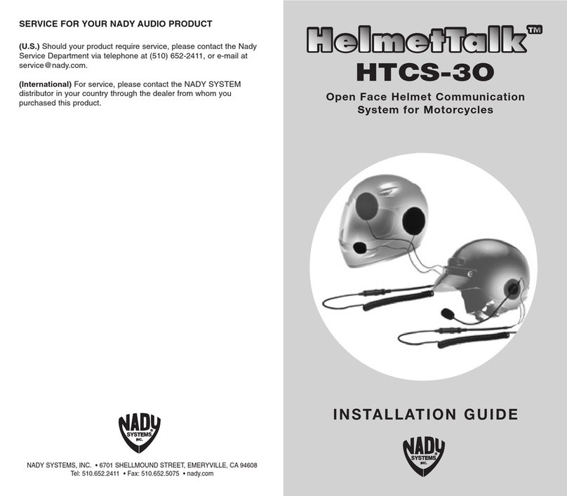 Nady Systems HelmetTalk HTCS-3O installation guide