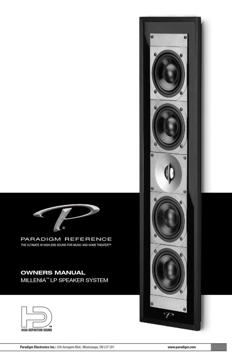 Paradigm Millenia Lp owner's manual